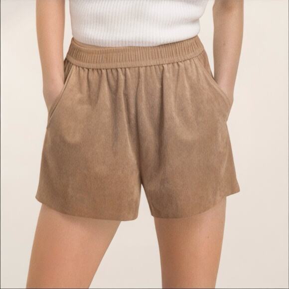 WILFRED FREE Aritzia Suede Tank Shorts Sz XS - Picture 1 of 5